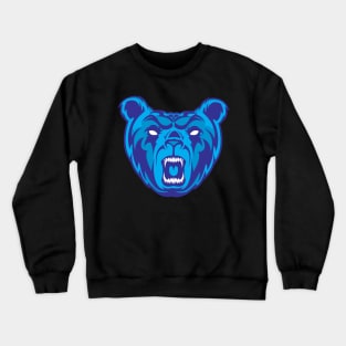 Blue Grizzly Bear Mascot Crewneck Sweatshirt